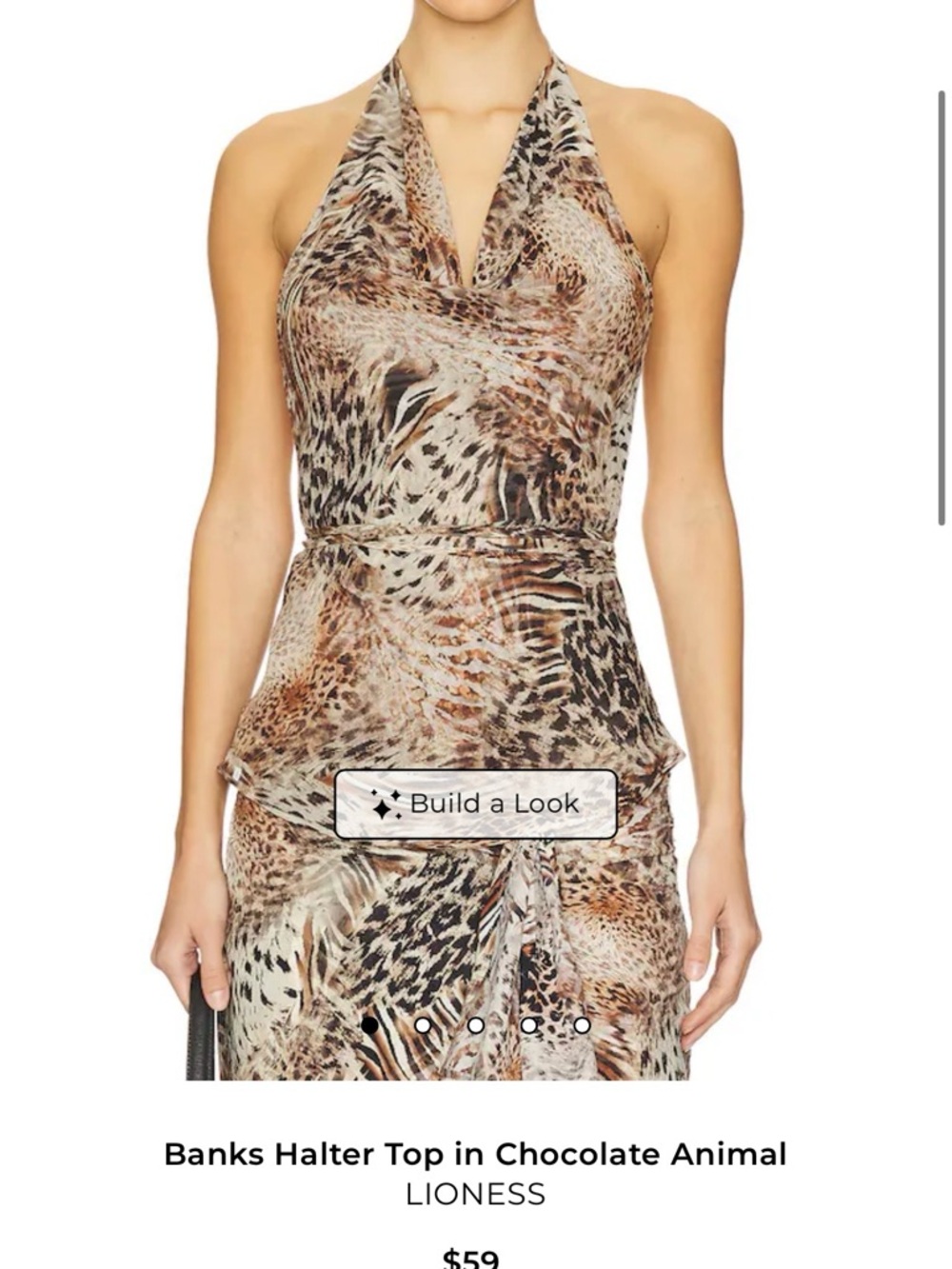 Revolve Lioness Halter Top and Skirt in Chocolate Anima size medium - Picture 2 of 8